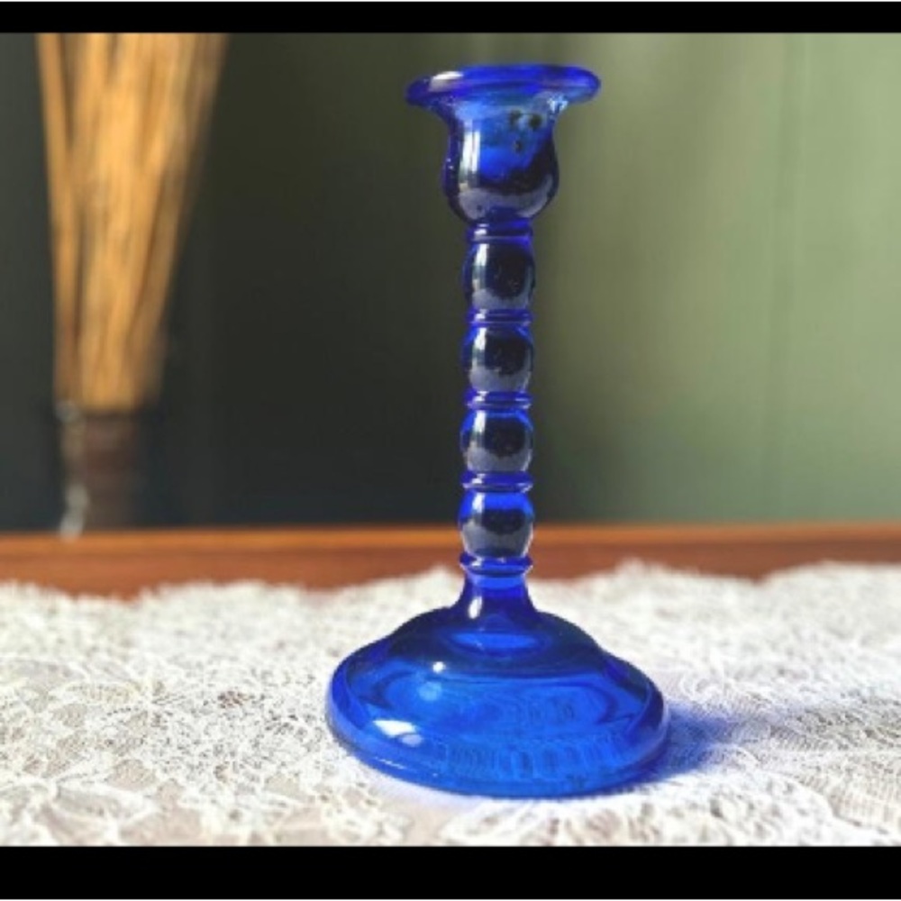 Cambridge Royal Blue Vintage candlestick holder